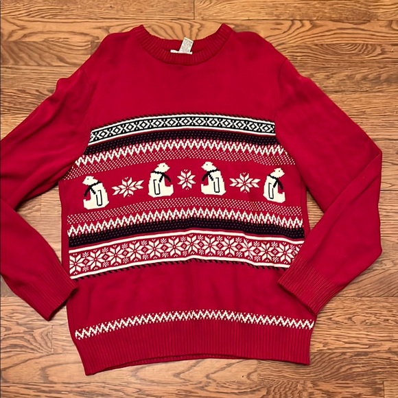 Men’s Dockers Red Sweater with holiday bear & snowflake Design. Size XL - Picture 1 of 3